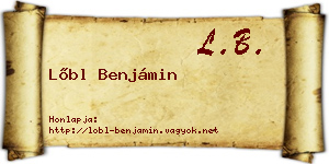 Lőbl Benjámin névjegykártya